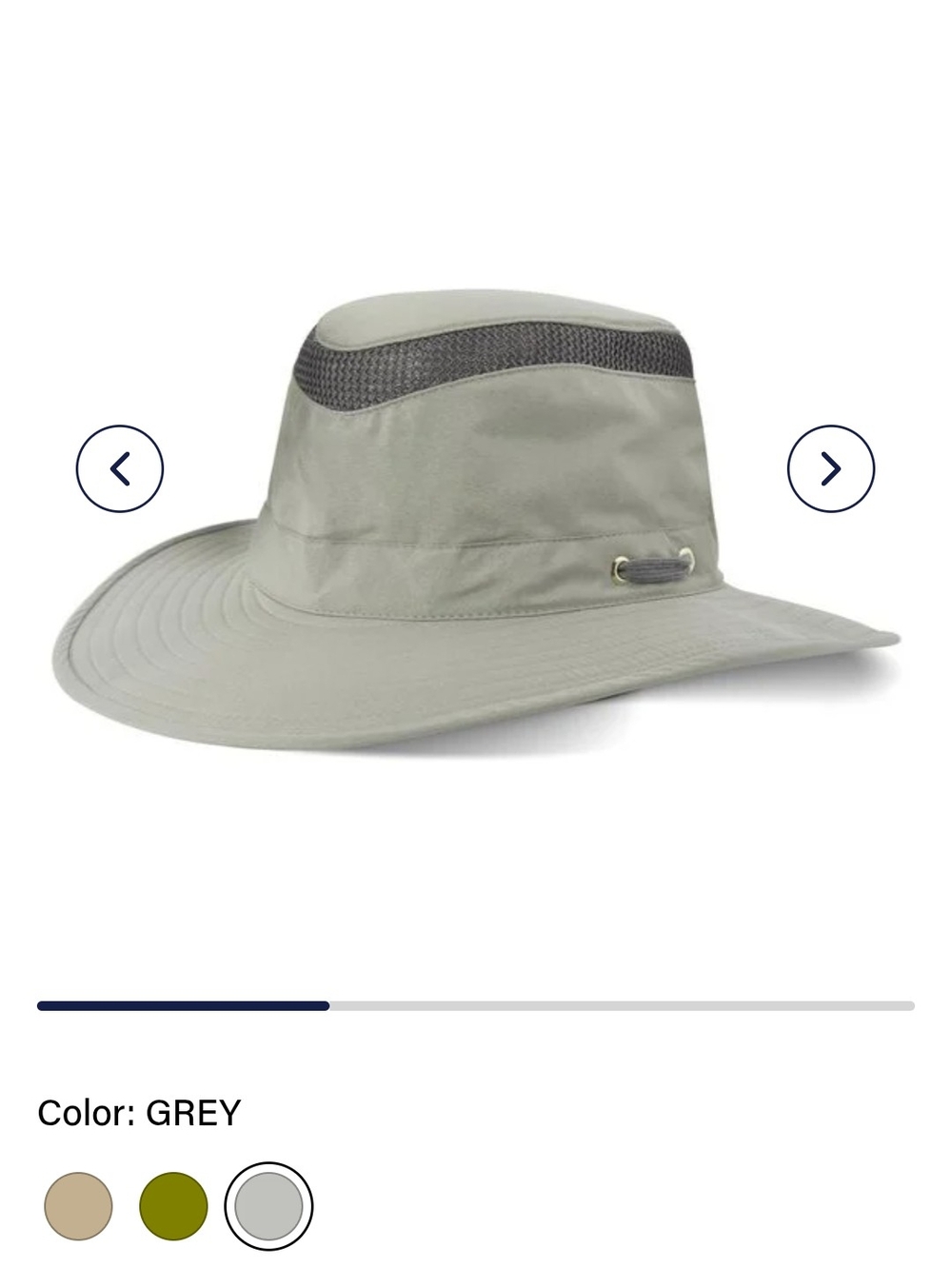 Airflow Tilley Light Grey Wide Brim Sun Hat with Vent Mesh